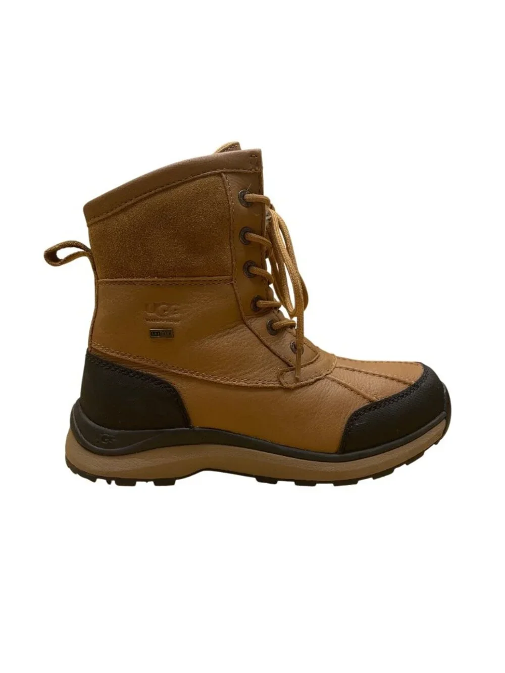 UGG Men’s Brown & Black Leather Suede Waterproof Lace-Up Winter Boots Size 7.5